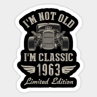 I'm Classic Car 59th Birthday Gift 59 Years Old Born In 1963 Sticker